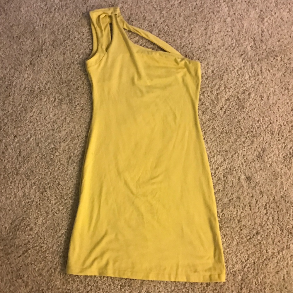 Cut Out yellow mini dress